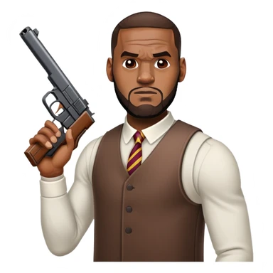 LeBron James holding a gun￼ sticker