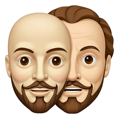 Shakespeare with theatrical comedy and tragedy masks sticker