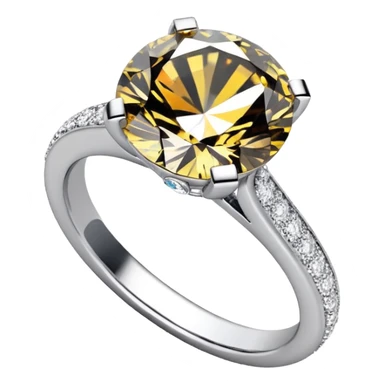 Ring round engagement ring pave  sticker