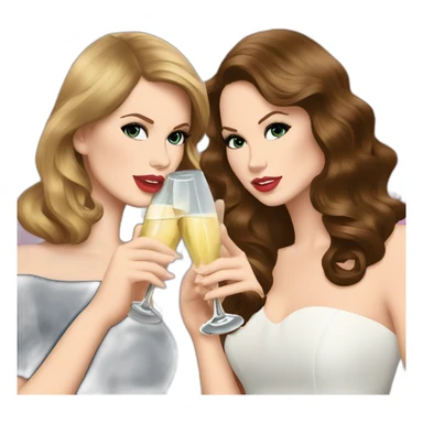 Lana del Rey & Taylor Swift drinking champagne sticker