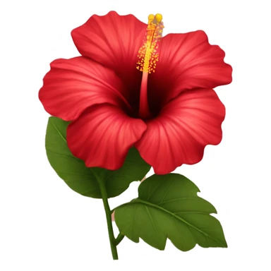 Red hibiscus flower sticker