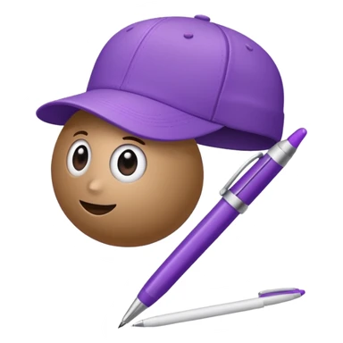 A plastic brown ball cap and the long rectangle purple. (With a pen) And looks like a BFDI style sticker