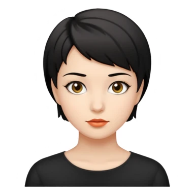 25 yaş genç kız siyah küt saçlı sticker