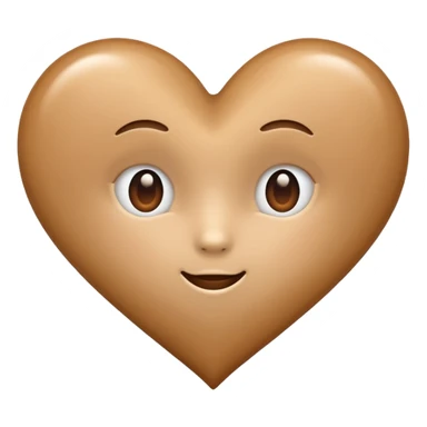 Cute light brown heart emoji sticker