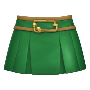 Green leather mini skirt isolated sticker