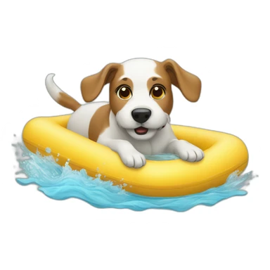 Dog swimming in water sticker