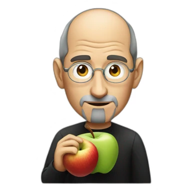 Steve jobs eating an apple sticker