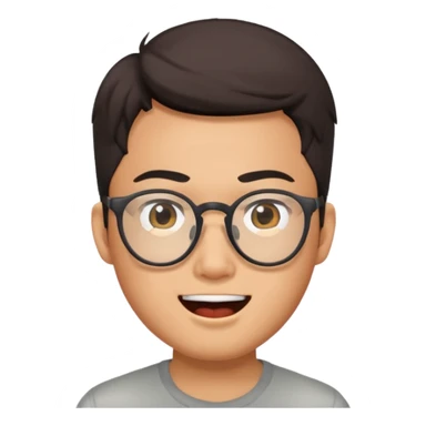 asian guy with glasses winking sticker
