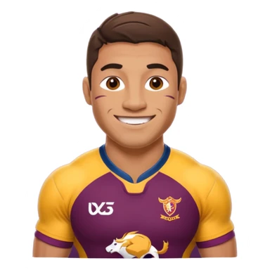 Joueur de rugby avec le maillot des Brisbane broncos sticker