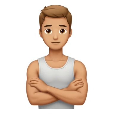 arms crossed holding neck guy sticker