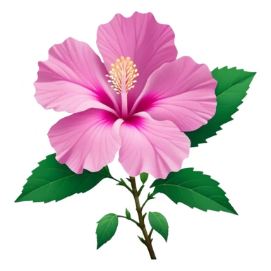 Cinematic Realistic image of a Mugunghwa flower (Rose of Sharon), rendered with delicate petal textures and vibrant pink hues, set against a minimalist background with gentle, diffused lighting that highlights its national significance sticker