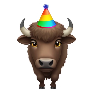 Bison with party hat  sticker