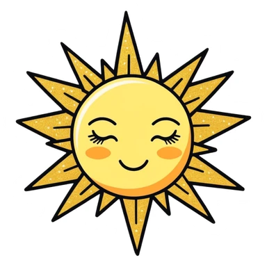 Glitter Vintage Sun sticker