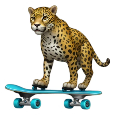 Jaguar full body with roller skate sticker