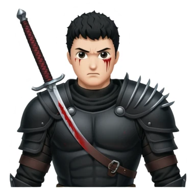Guts del manga de berserk con su estilo característio sticker
