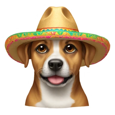 Dog wearing a sombrero sticker
