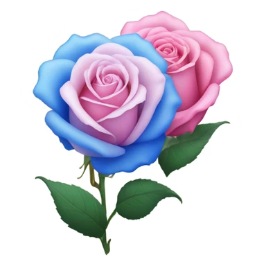pink rose and blue rose sticker
