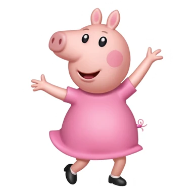 Peppa pig doing the griddy sticker