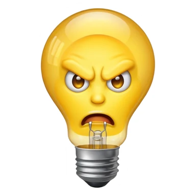 Angry emoji lightbulb sticker