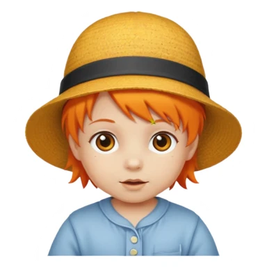 baby with hat orange hair sticker