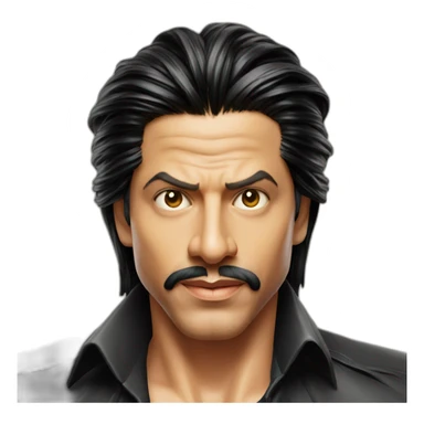 shahrukh khan long hairs tied back sticker