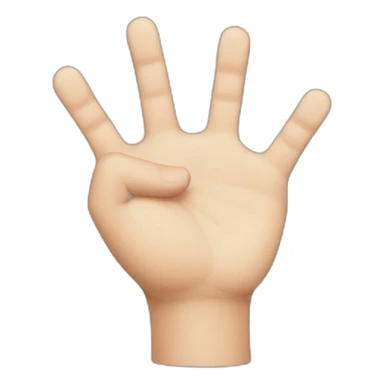 a hand with four fingers sticker