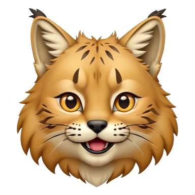Cinematic-Comical-Lynx-Portrait-Emoji – Head tilted dramatically with an exaggeratedly amused expression, featuring a thick, tufted golden-brown coat with striking black ear tufts, wide, expressive amber eyes filled with playful disbelief. sticker