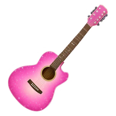 a very sparkly pink acoustic guitar sticker