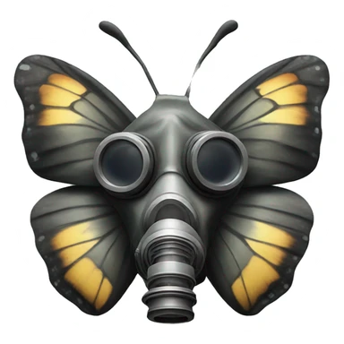 Butterfly wearing gas mask sticker