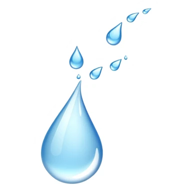 White liquid drops with tails flying to the left sticker