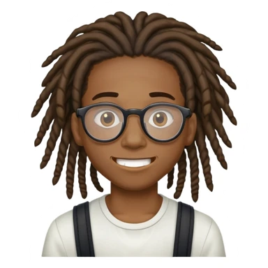 Black boy with braces glasses and dreads sticker
