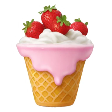 Strawberry frozen yogurt sticker