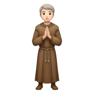 medieval man standing and praying full body sticker