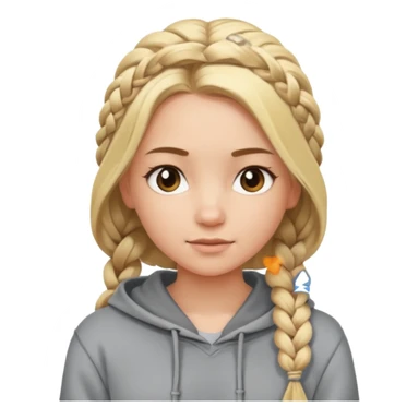 braided blonde girl with hoodie sticker
