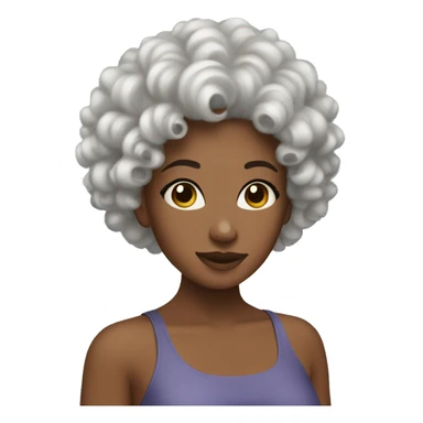 Curly hair girl spa day sticker