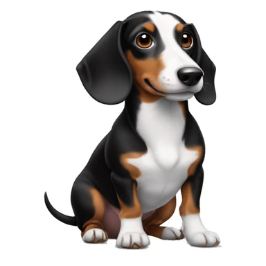 Black and white dachshund sticker