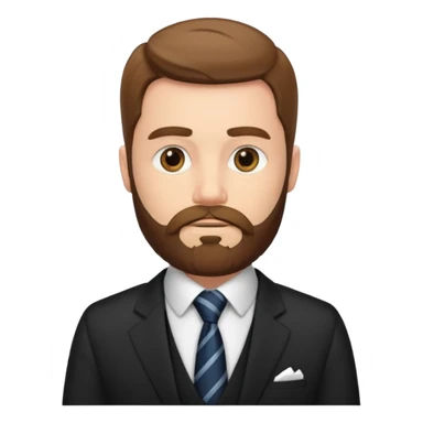 bearded man with long tie sticker