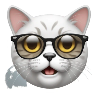 angry British cat with lowered eyebrows in cat eye glasses sticker