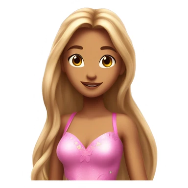 Flora the adult latina fairy of nature in her enchantix fairy pink clothing and long light brown hair from winx club sticker