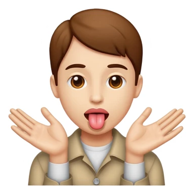 tounge out with hands on the side  sticker