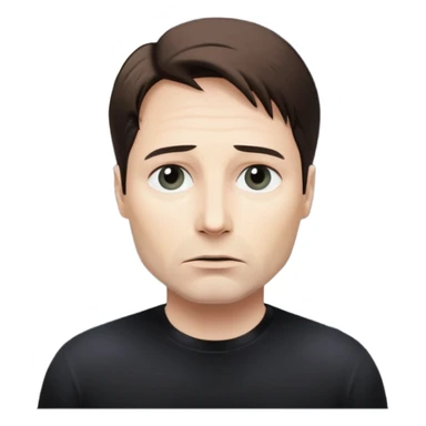 Mulder from the x-files looking very very worried (not trusting anyone today) while wearing a dark t-shirt. A beam of light from a UFO illuminates him sticker