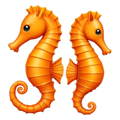 Make emoji seahorse orange sticker
