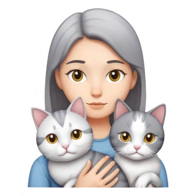 Yo con mi gato gris con blanco  sticker