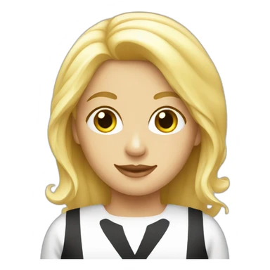 Blonde lady with waiter dress sticker