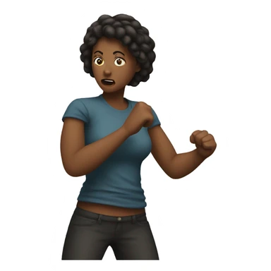 a woman fighting with another woman sticker