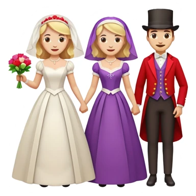 marriage low poly historical WHITE PEOPL sticker
