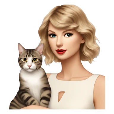 Taylor swift with her cat sticker