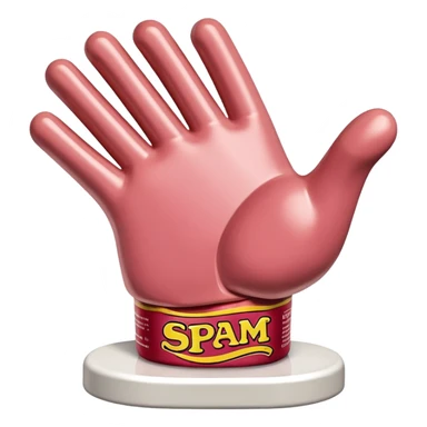 Jeff Koons style spam meat hand sculpture  sticker