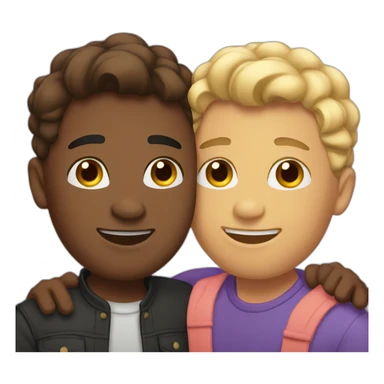 gay couple interacial sticker