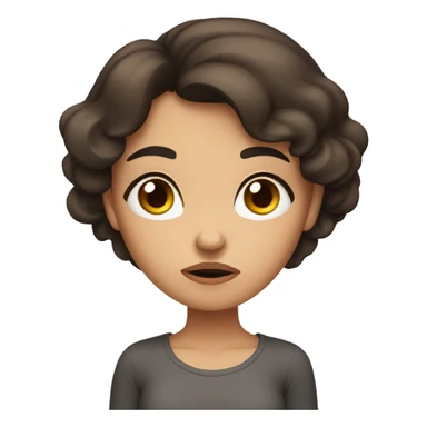 sulking brunette girl sticker